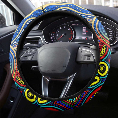 Autism Awareness Australia West Coast Eagles Steering Wheel Cover Aboriginal Indigenous Art