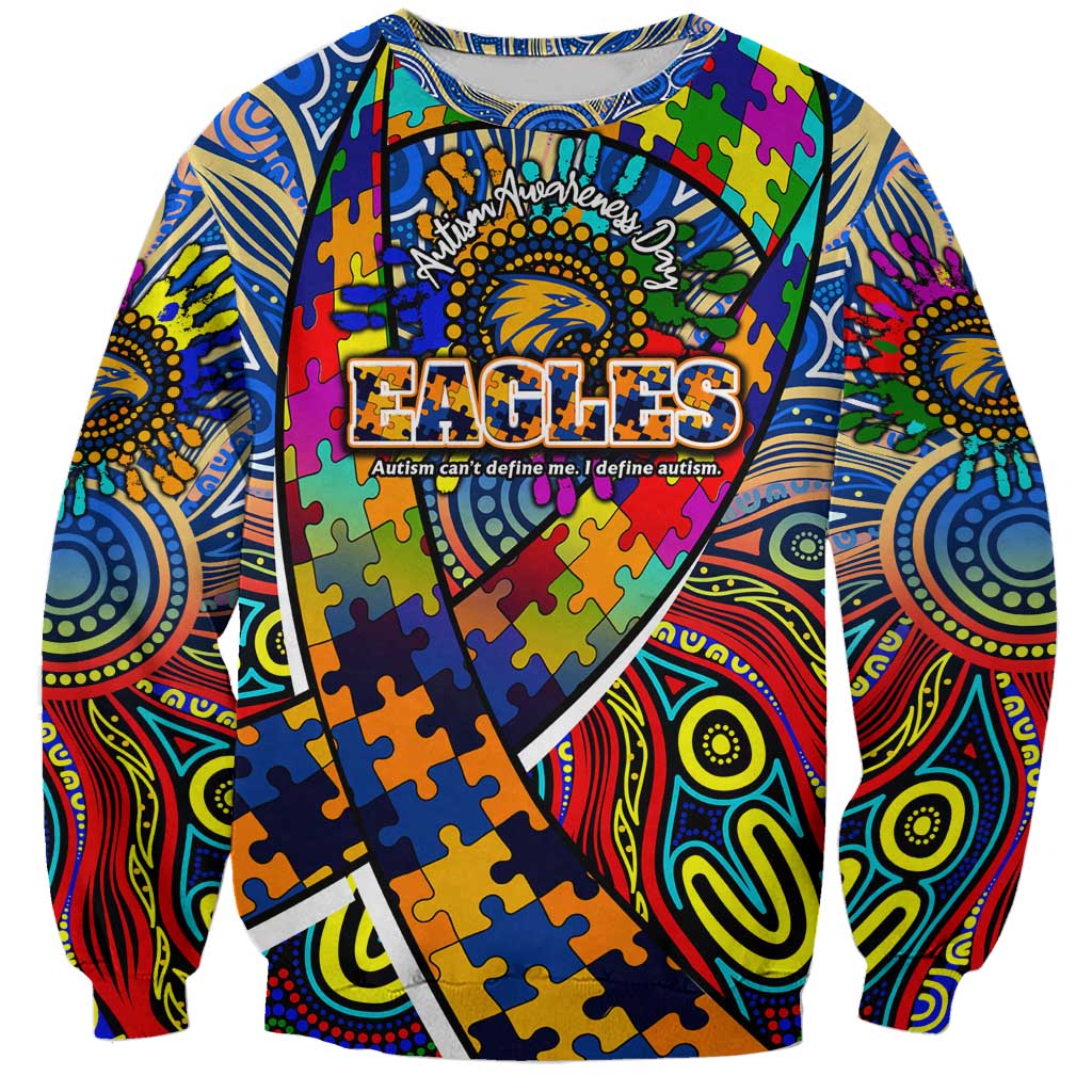 Autism Awareness Australia West Coast Eagles Sweatshirt Aboriginal Indigenous Art