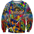 Autism Awareness Australia West Coast Eagles Sweatshirt Aboriginal Indigenous Art
