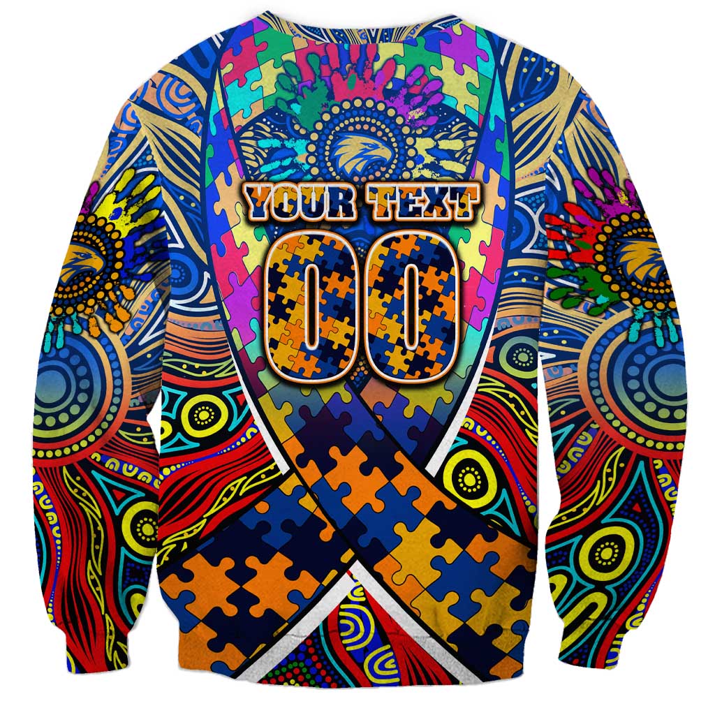 Autism Awareness Australia West Coast Eagles Sweatshirt Aboriginal Indigenous Art