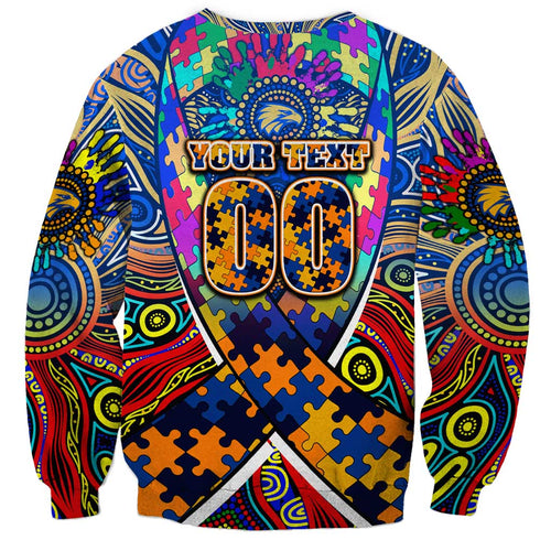 Autism Awareness Australia West Coast Eagles Sweatshirt Aboriginal Indigenous Art