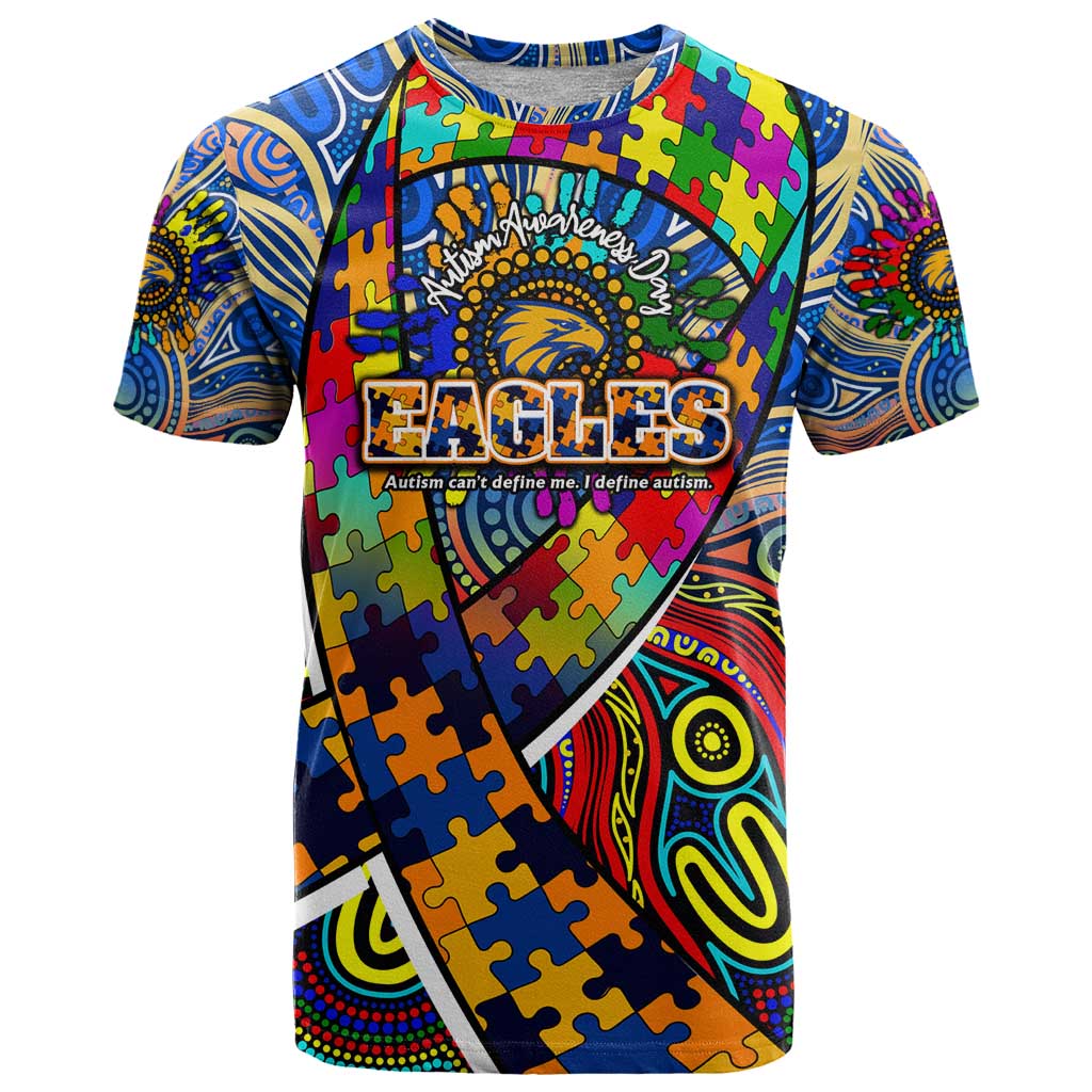 Autism Awareness Australia West Coast Eagles T Shirt Aboriginal Indigenous Art