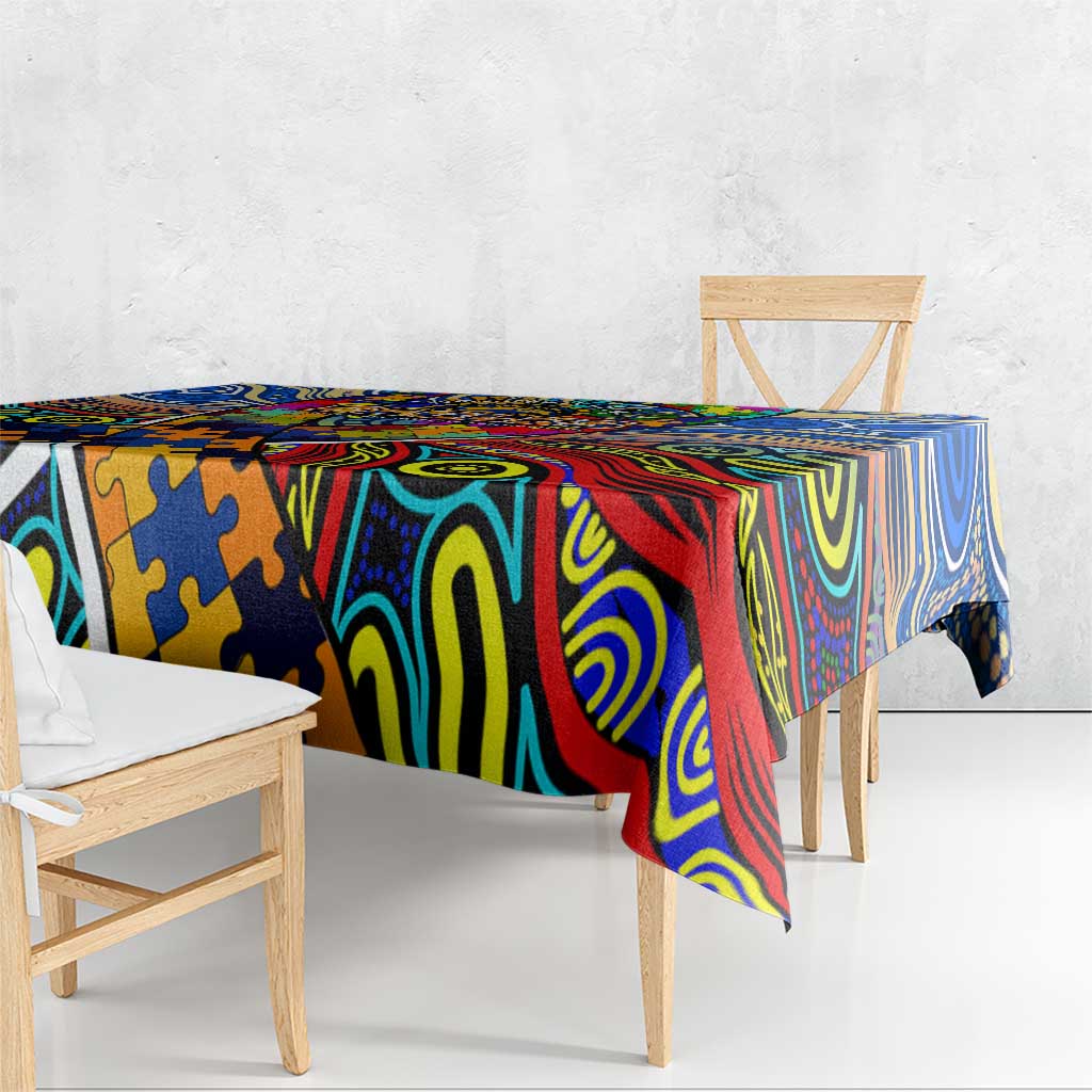Autism Awareness Australia West Coast Eagles Tablecloth Aboriginal Indigenous Art