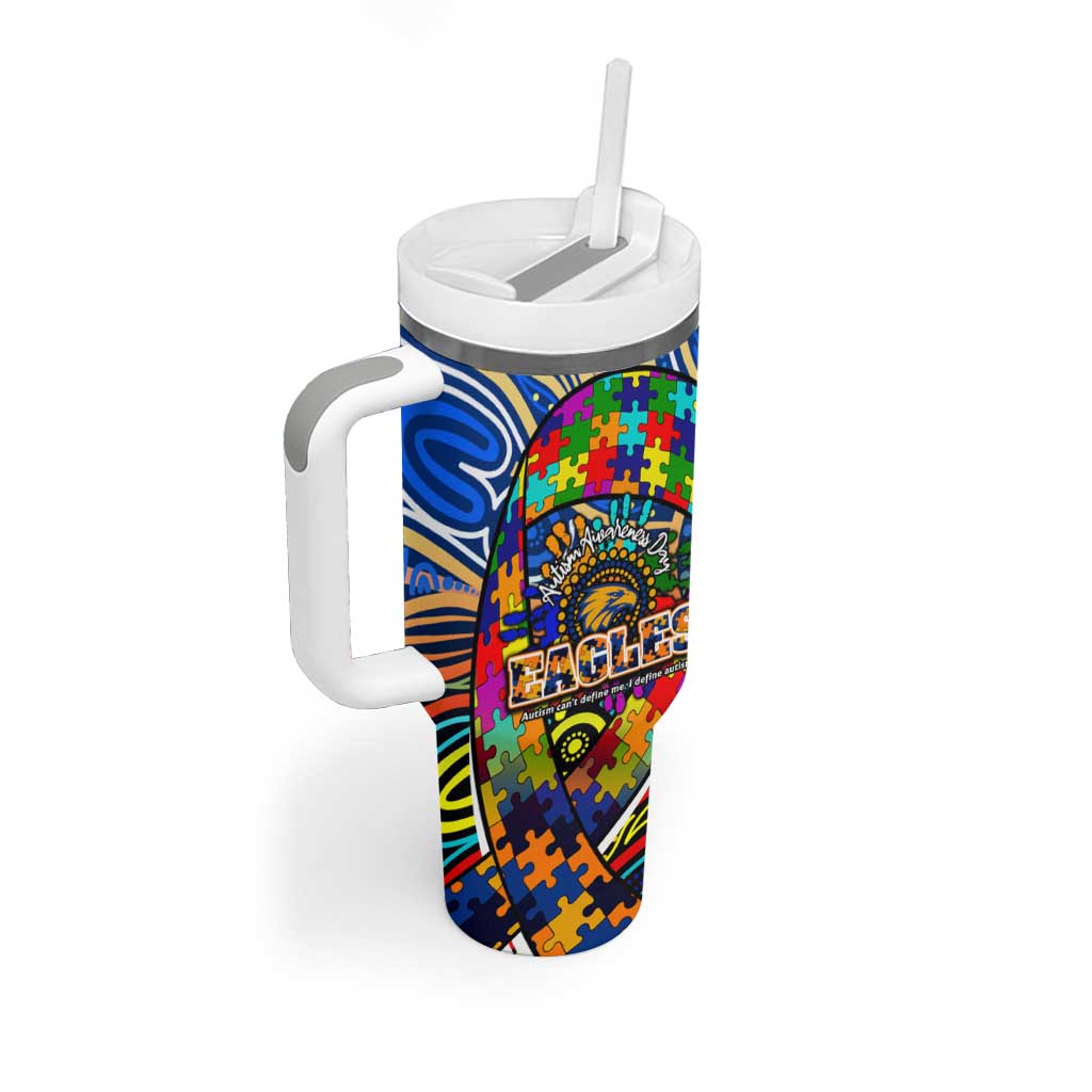 Autism Awareness Australia West Coast Eagles Tumbler With Handle Aboriginal Indigenous Art