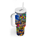 Autism Awareness Australia West Coast Eagles Tumbler With Handle Aboriginal Indigenous Art