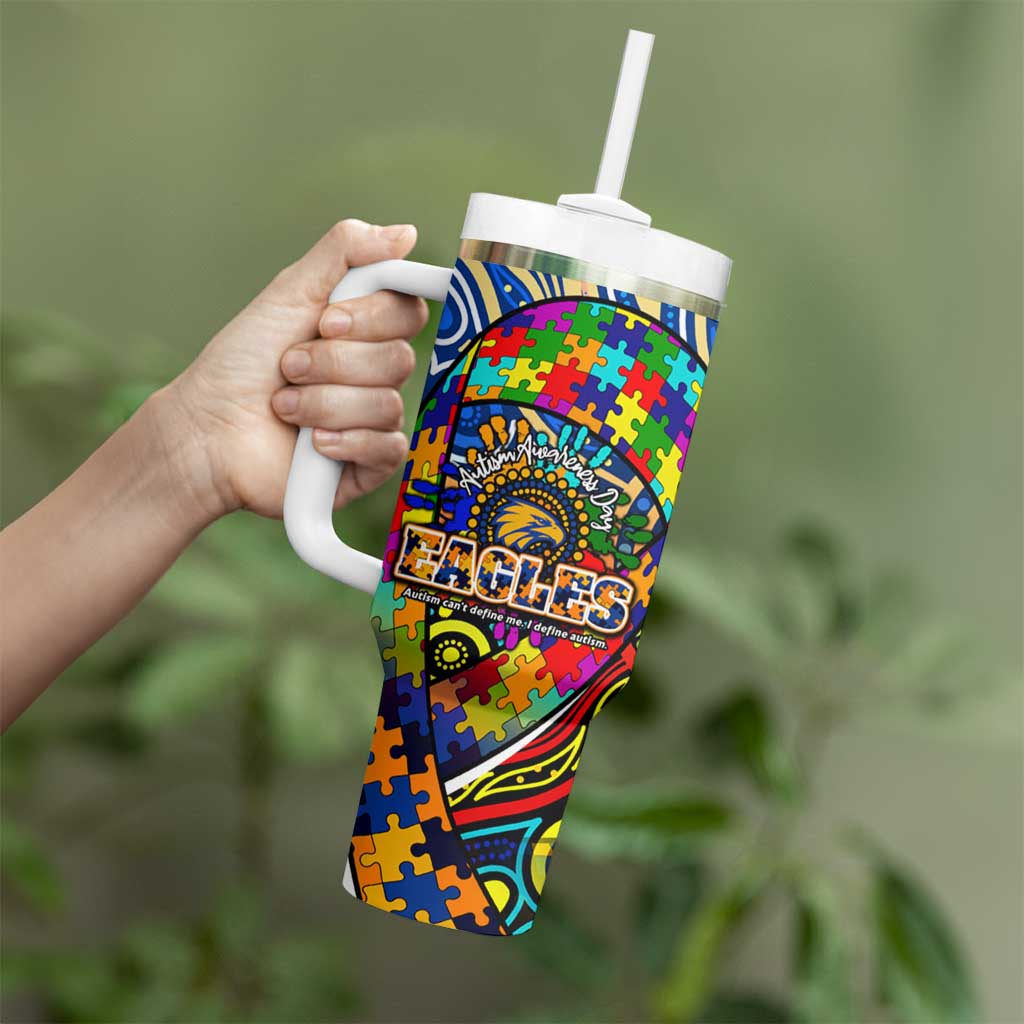 Autism Awareness Australia West Coast Eagles Tumbler With Handle Aboriginal Indigenous Art