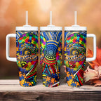 Autism Awareness Australia West Coast Eagles Tumbler With Handle Aboriginal Indigenous Art