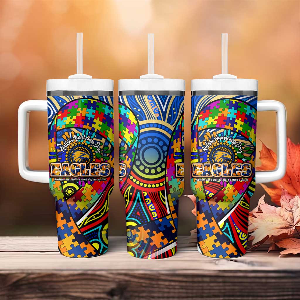 Autism Awareness Australia West Coast Eagles Tumbler With Handle Aboriginal Indigenous Art