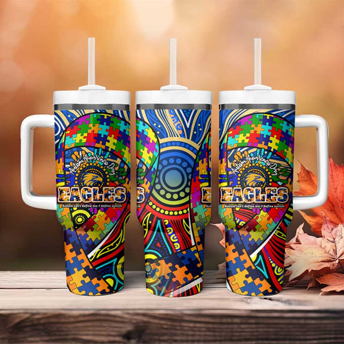 Autism Awareness Australia West Coast Eagles Tumbler With Handle Aboriginal Indigenous Art
