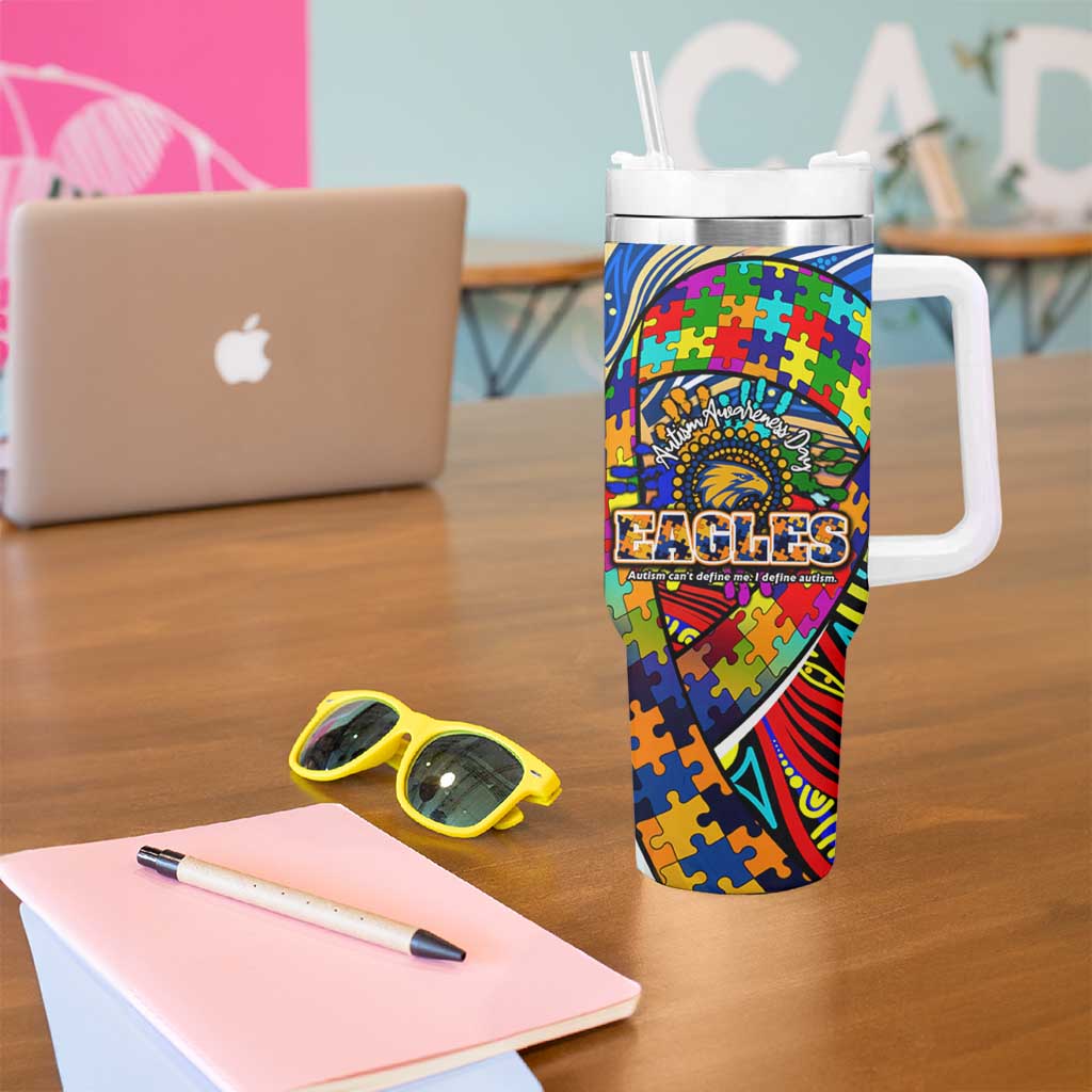 Autism Awareness Australia West Coast Eagles Tumbler With Handle Aboriginal Indigenous Art