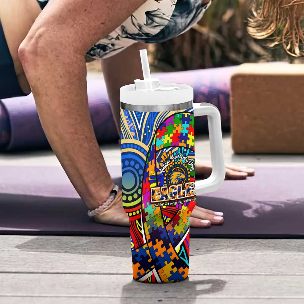 Autism Awareness Australia West Coast Eagles Tumbler With Handle Aboriginal Indigenous Art