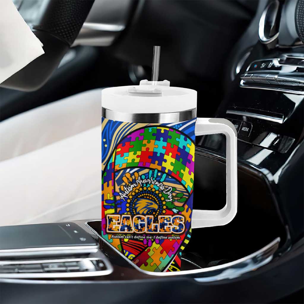 Autism Awareness Australia West Coast Eagles Tumbler With Handle Aboriginal Indigenous Art