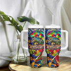 Autism Awareness Australia West Coast Eagles Tumbler With Handle Aboriginal Indigenous Art