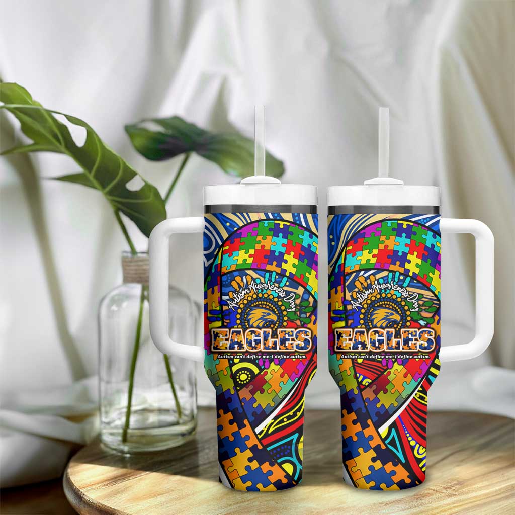Autism Awareness Australia West Coast Eagles Tumbler With Handle Aboriginal Indigenous Art