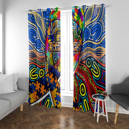 Autism Awareness Australia West Coast Eagles Window Curtain Aboriginal Indigenous Art