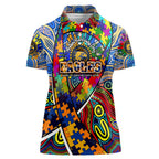 Autism Awareness Australia West Coast Eagles Women Polo Shirt Aboriginal Indigenous Art