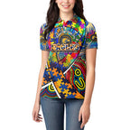 Autism Awareness Australia West Coast Eagles Women Polo Shirt Aboriginal Indigenous Art