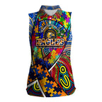 Autism Awareness Australia West Coast Eagles Women Sleeveless Polo Shirt Aboriginal Indigenous Art