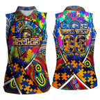 Autism Awareness Australia West Coast Eagles Women Sleeveless Polo Shirt Aboriginal Indigenous Art