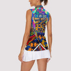 Autism Awareness Australia West Coast Eagles Women Sleeveless Polo Shirt Aboriginal Indigenous Art