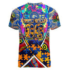 Autism Awareness Australia West Coast Eagles Women V-Neck T-Shirt Aboriginal Indigenous Art