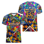 Autism Awareness Australia West Coast Eagles Women V-Neck T-Shirt Aboriginal Indigenous Art