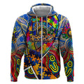 Autism Awareness Australia West Coast Eagles Zip Hoodie Aboriginal Indigenous Art
