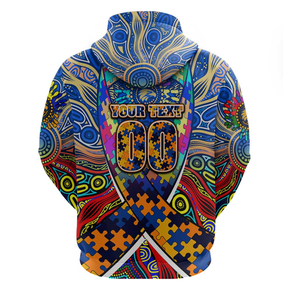 Autism Awareness Australia West Coast Eagles Zip Hoodie Aboriginal Indigenous Art