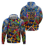 Autism Awareness Australia West Coast Eagles Zip Hoodie Aboriginal Indigenous Art