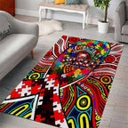 Autism Awareness Australia Sydney Swans Area Rug Aboriginal Indigenous Art