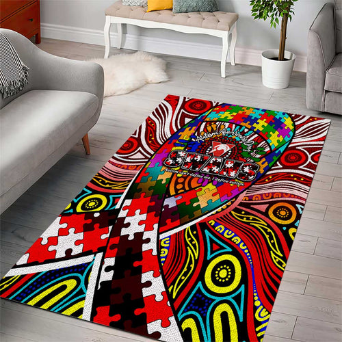 Autism Awareness Australia Sydney Swans Area Rug Aboriginal Indigenous Art