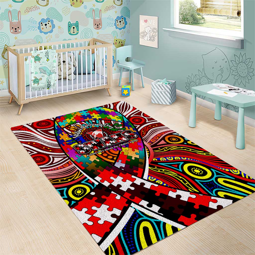 Autism Awareness Australia Sydney Swans Area Rug Aboriginal Indigenous Art