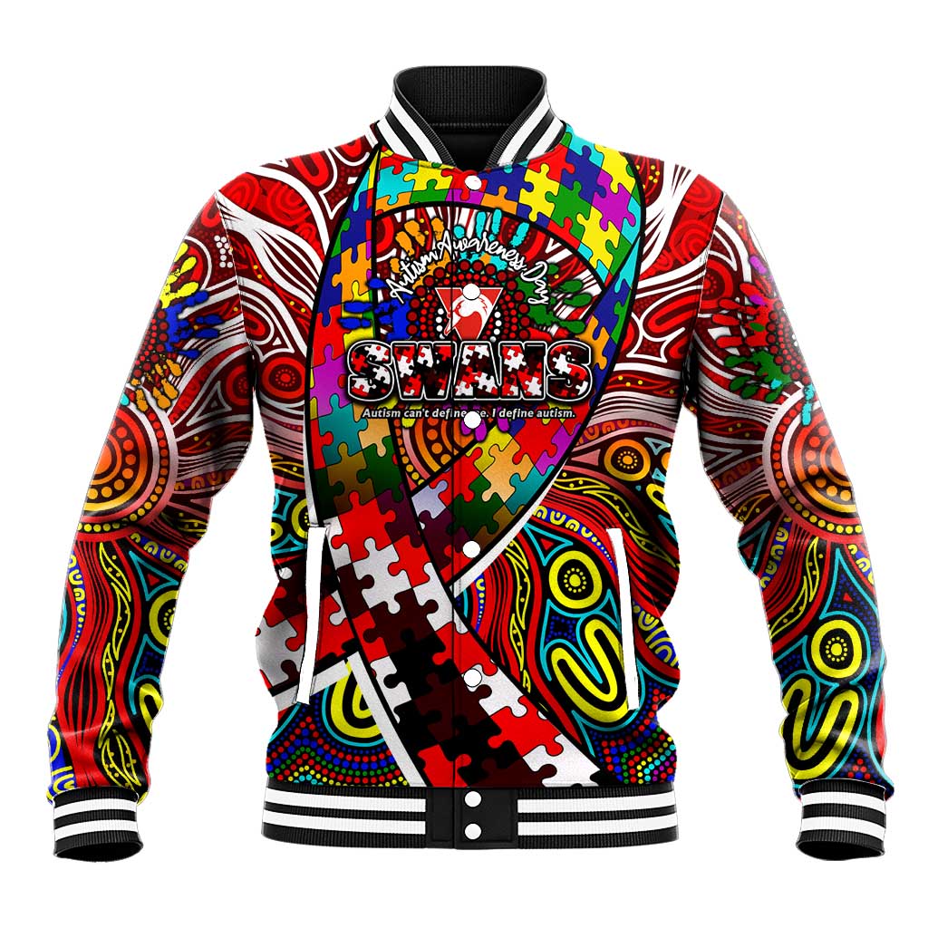 Autism Awareness Australia Sydney Swans Baseball Jacket Aboriginal Indigenous Art