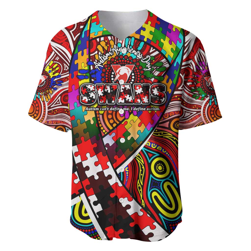 Autism Awareness Australia Sydney Swans Baseball Jersey Aboriginal Indigenous Art