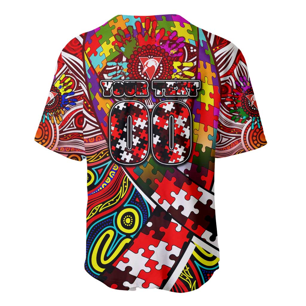 Autism Awareness Australia Sydney Swans Baseball Jersey Aboriginal Indigenous Art