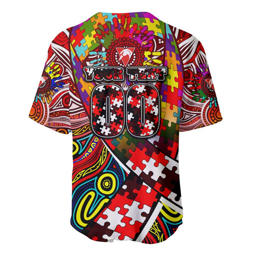 Autism Awareness Australia Sydney Swans Baseball Jersey Aboriginal Indigenous Art