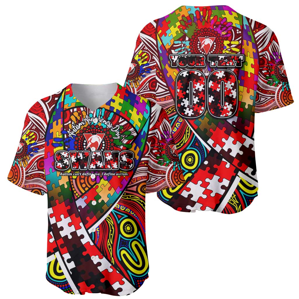 Autism Awareness Australia Sydney Swans Baseball Jersey Aboriginal Indigenous Art