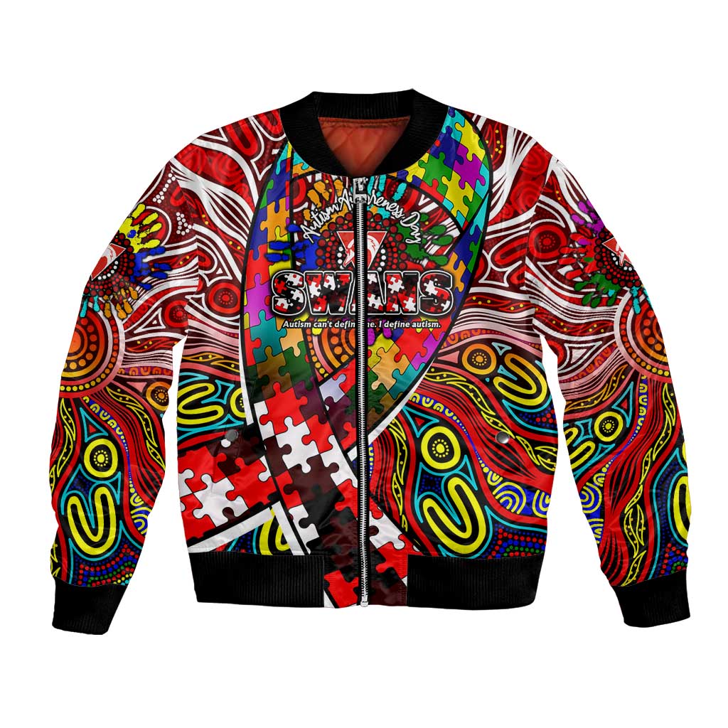 Autism Awareness Australia Sydney Swans Bomber Jacket Aboriginal Indigenous Art