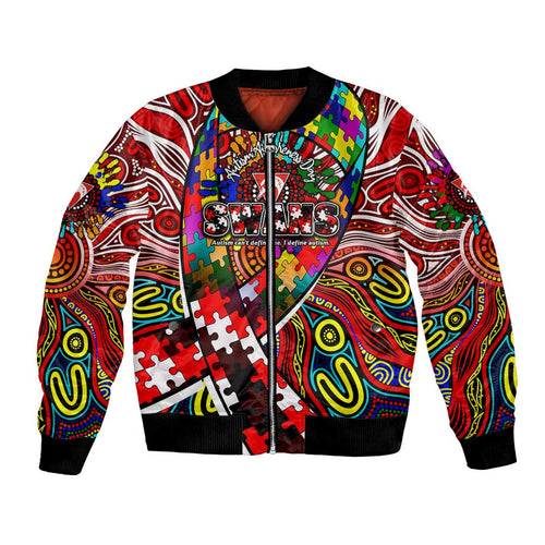 Autism Awareness Australia Sydney Swans Bomber Jacket Aboriginal Indigenous Art
