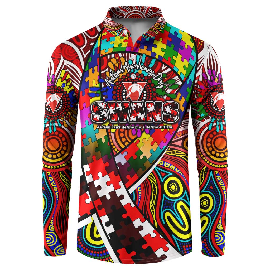 Autism Awareness Australia Sydney Swans Button Sweatshirt Aboriginal Indigenous Art