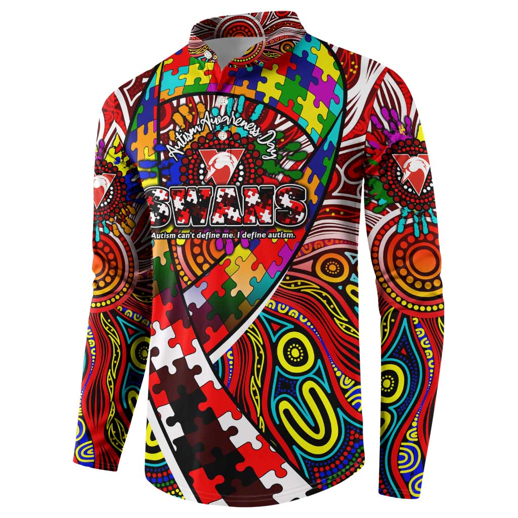 Autism Awareness Australia Sydney Swans Button Sweatshirt Aboriginal Indigenous Art