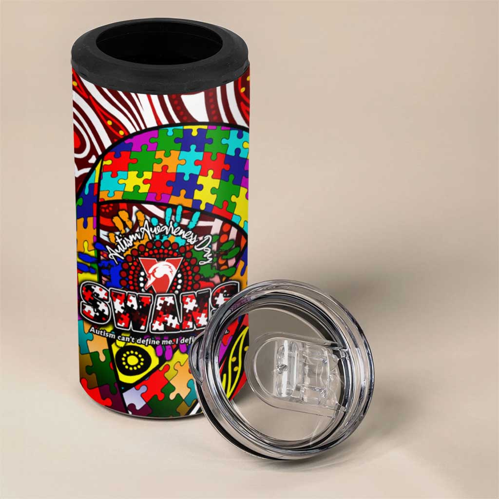 Autism Awareness Australia Sydney Swans 4 in 1 Can Cooler Tumbler Aboriginal Indigenous Art