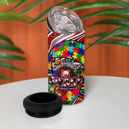 Autism Awareness Australia Sydney Swans 4 in 1 Can Cooler Tumbler Aboriginal Indigenous Art