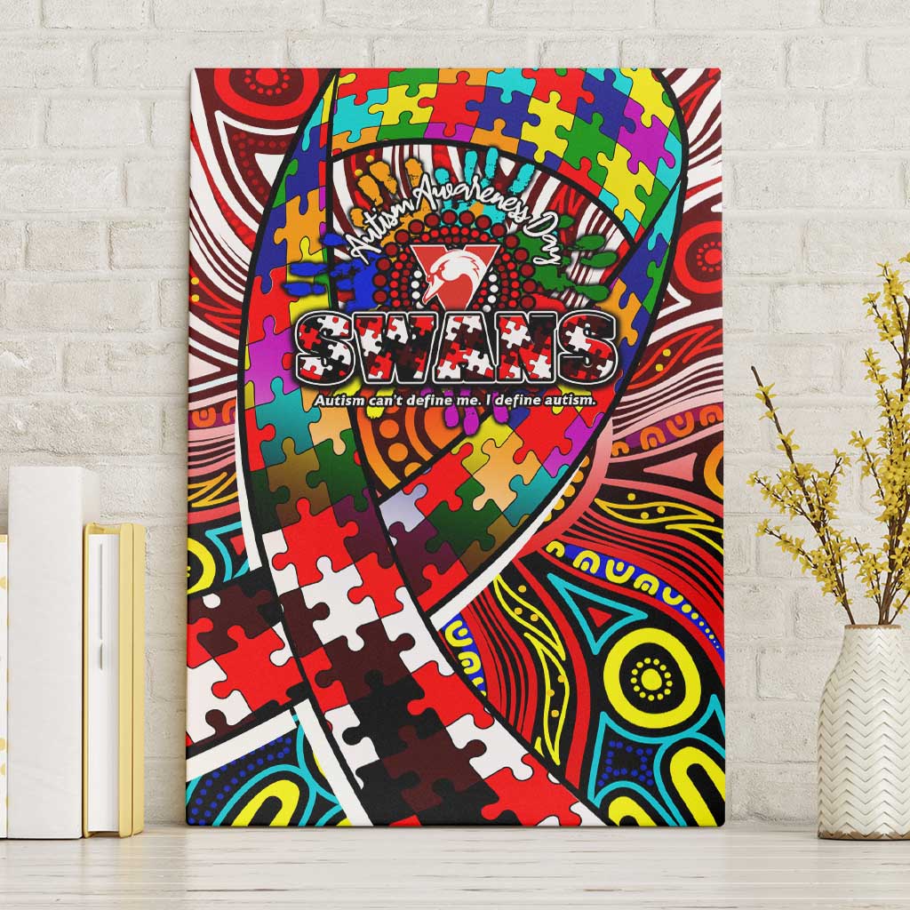 Autism Awareness Australia Sydney Swans Canvas Wall Art Aboriginal Indigenous Art