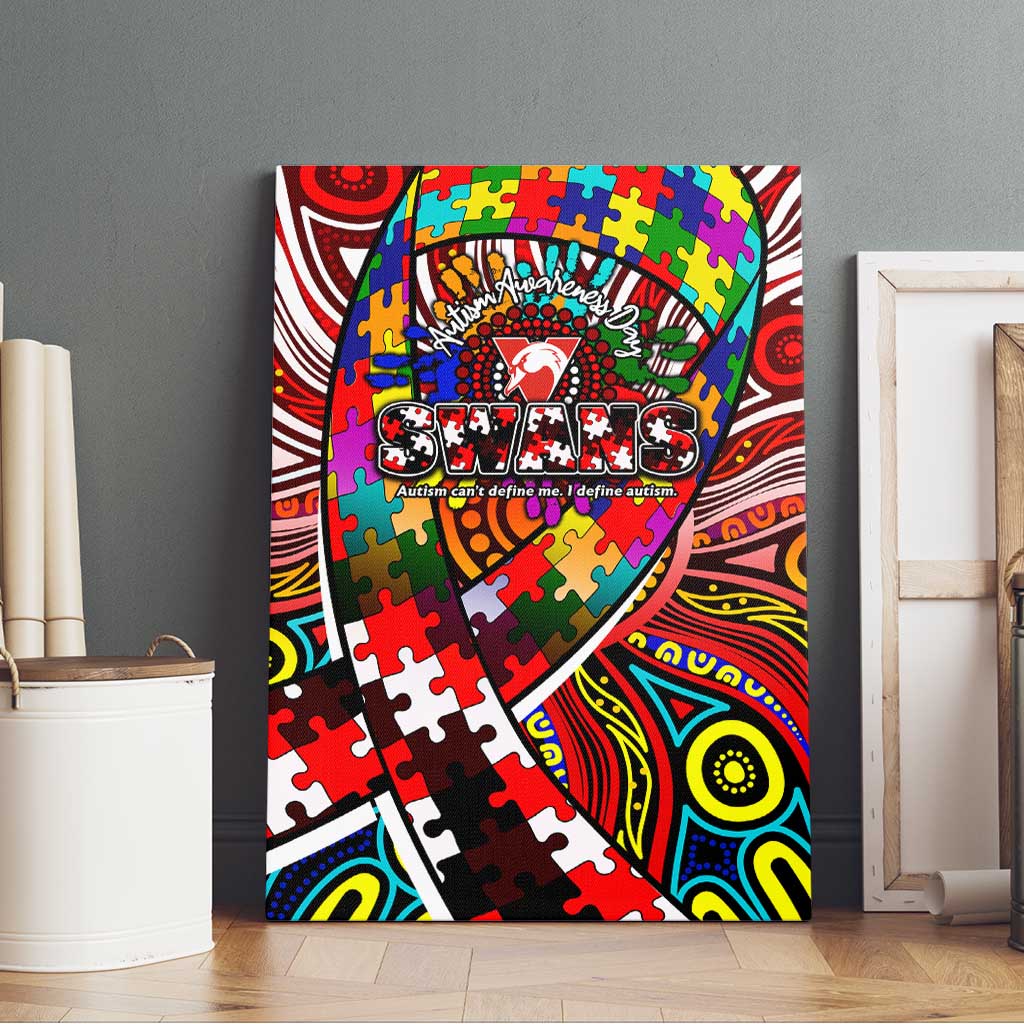 Autism Awareness Australia Sydney Swans Canvas Wall Art Aboriginal Indigenous Art