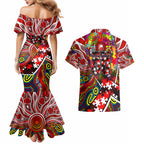 Autism Awareness Australia Sydney Swans Couples Matching Mermaid Dress and Hawaiian Shirt Aboriginal Indigenous Art