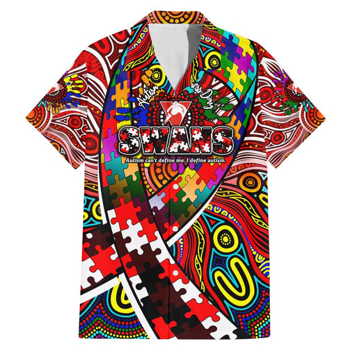 Autism Awareness Australia Sydney Swans Family Matching Mermaid Dress and Hawaiian Shirt Aboriginal Indigenous Art