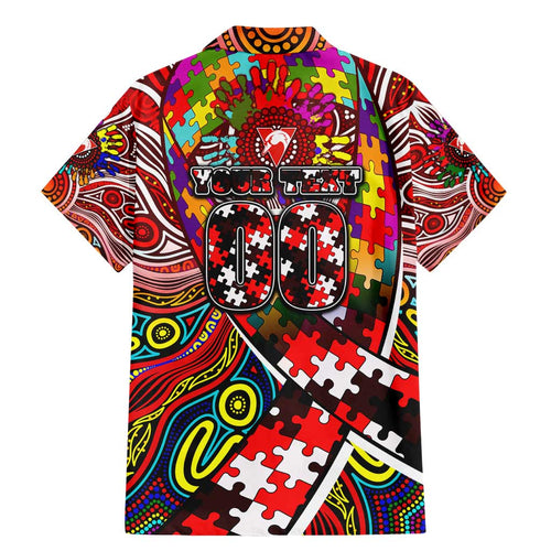 Autism Awareness Australia Sydney Swans Family Matching Mermaid Dress and Hawaiian Shirt Aboriginal Indigenous Art