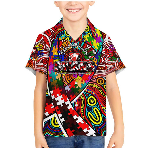 Autism Awareness Australia Sydney Swans Family Matching Mermaid Dress and Hawaiian Shirt Aboriginal Indigenous Art