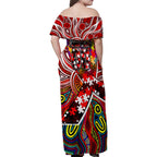 Autism Awareness Australia Sydney Swans Family Matching Off Shoulder Maxi Dress and Hawaiian Shirt Aboriginal Indigenous Art